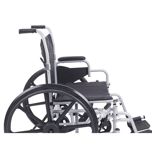 Drive Medical TR18 Poly Fly Light Weight Transport Chair Wheelchair with Swing away Footrests, 18" Seat